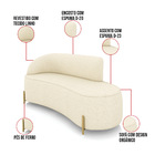 Sofá 3 Lugares Orgânico 180cm Pé Dourado Morgan Linho Bege