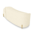 Sofá 3 Lugares Orgânico 180cm Pé Dourado Morgan Linho Bege