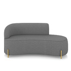 Sofá 3 Lugares Orgânico 180cm Pé Dourado Morgan Linho D03 - D