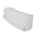 Sofá 3 Lugares Orgânico 180cm Pé Dourado Morgan Linho D03 - D