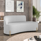 Sofá 3 Lugares Orgânico 180cm Pé Dourado Morgan Linho D03 - D