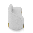 Sofá 3 Lugares Orgânico 180cm Pé Dourado Morgan Linho D03 - D