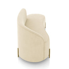 Sofá 3 Lugares Orgânico 180cm Pé Dourado Morgan Suede Bege