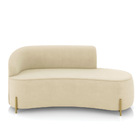 Sofá 3 Lugares Orgânico 180cm Pé Dourado Morgan Suede Bege