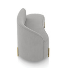 Sofá 3 Lugares Orgânico 180cm Pé Dourado Morgan Suede Cinza