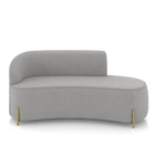 Sofá 3 Lugares Orgânico 180cm Pé Dourado Morgan Suede Cinza