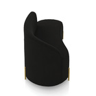 Sofá 3 Lugares Orgânico 180cm Pé Dourado Morgan Suede Preto