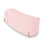 Sofá 3 Lugares Orgânico 180cm Pé Dourado Morgan Suede Rosa Be