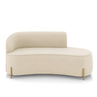 Sofá 3 Lugares Orgânico 180cm Pé Dourado Morgan Veludo Bege