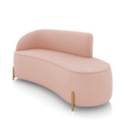 Sofá 3 Lugares Orgânico 180cm Pé Em Aço Dourado Morgan Veludo