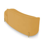 Sofá 3 Lugares Orgânico 180cm Pé Ferro Dourado Morgan Veludo