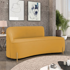 Sofá 3 Lugares Orgânico 180cm Pé Ferro Dourado Morgan Veludo