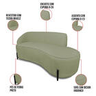 Sofá 3 Lugares Orgânico 180cm Pé Ferro Preto Morgan Bouclê D0