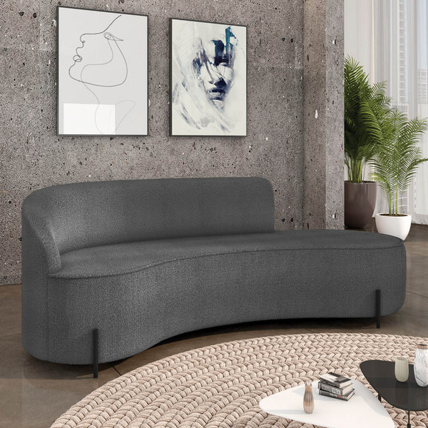 Sofá 3 Lugares Orgânico 180cm Pé Ferro Preto Morgan Bouclê D0