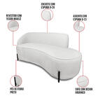 Sofá 3 Lugares Orgânico 180cm Pé Ferro Preto Morgan Bouclê D0