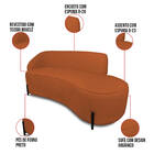 Sofá 3 Lugares Orgânico 180cm Pé Ferro Preto Morgan Bouclê D0