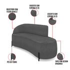 Sofá 3 Lugares Orgânico 180cm Pé Ferro Preto Morgan Bouclê Gr