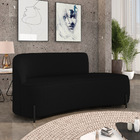 Sofá 3 Lugares Orgânico 180cm Pé Ferro Preto Morgan Linho D03