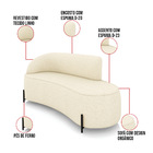 Sofá 3 Lugares Orgânico 180cm Pé Ferro Preto Morgan Linho D03