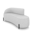 Sofá 3 Lugares Orgânico 180cm Pé Ferro Preto Morgan Linho D03