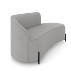 Sofá 3 Lugares Orgânico 180cm Pé Ferro Preto Morgan Suede - C