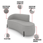 Sofá 3 Lugares Orgânico 180cm Pé Ferro Preto Morgan Suede Cin