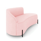 Sofá 3 Lugares Orgânico 180cm Pé Ferro Preto Morgan Suede - R