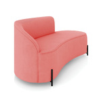 Sofá 3 Lugares Orgânico 180cm Pé Ferro Preto Morgan Suede - R