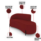 Sofá 3 Lugares Orgânico 180cm Pé Ferro Preto Morgan Veludo D0