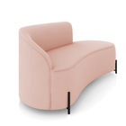 Sofá 3 Lugares Orgânico 180cm Pé Ferro Preto Morgan Veludo D0