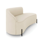 Sofá 3 Lugares Orgânico 180cm Pé Ferro Preto Morgan Veludo D0