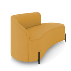 Sofá 3 Lugares Orgânico 180cm Pé Ferro Preto Morgan Veludo D0