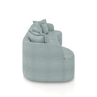 Sofá 3 Lugares Orgânico Living 210cm Mersa Bouclê Azul K01 -