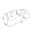 Sofá 3 Lugares Orgânico Living 210cm Mersa Bouclê Azul K01 -