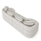 Sofá 3 Lugares Orgânico Living 210cm Mersa Bouclê Cinza Claro