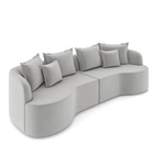 Sofá 3 Lugares Orgânico Living 210cm Mersa Veludo Cinza K01 -