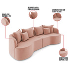 Sofá 3 Lugares Orgânico Living 250cm Mersa Veludo K01 - D'ros