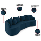 Sofá 3 Lugares Orgânico Living 250cm Mersa Veludo K01 - D'ros