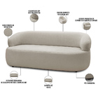 Sofá 3 Lugares Orgânico Sala De Estar Living 170cm Carmen F04