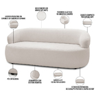 Sofá 3 Lugares Orgânico Sala De Estar Living 170cm Carmen F04