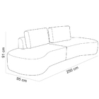 Sofá 3 Lugares Orgânico Sala De Estar Living 250cm Louise D06