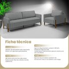 Sofá 3 Lugares Painita 184cm Cinza