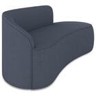 Sofá 3 Lugares Para Sala 180cm Orgânico Wendi Suede Azul Mari