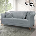 Sofá 3 Lugares Para Sala De Estar 200cm Apollo Linho Cinza -