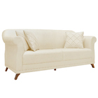 Sofá 3 Lugares Para Sala De Estar 200cm Apollo Linho Pérola -
