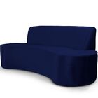 Sofá 3 Lugares Para Sala De Estar Bellus D02 Veludo Azul Mari