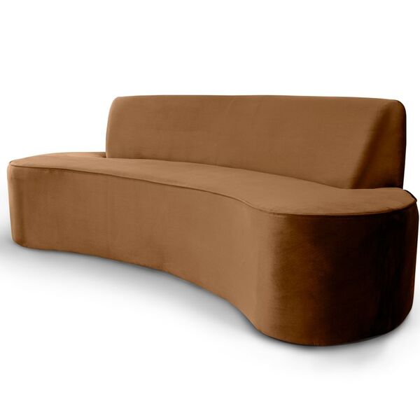 Sofá 3 Lugares Para Sala De Estar Bellus D02 Veludo Telha 210