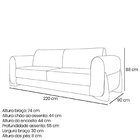 Sofá 3 Lugares Para Sala De Estar Djon Preto