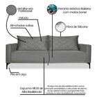 Sofá 3 Lugares Para Sala De Estar Eliot Cinza