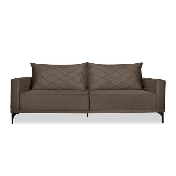 Sofá 3 Lugares Para Sala De Estar Eliot Marrom